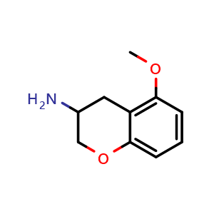 Chemical structure of 5-methoxy-3,4-dihydro-2H-1-benzopyran-3-amine , CAS 110927-03-2, AChemBlock S83341