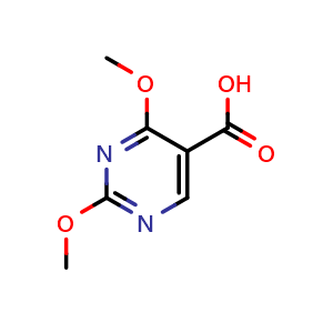 Chemical structure of 2,4-dimethoxypyrimidine-5-carboxylic acid , CAS 110821-07-3, AChemBlock S83351