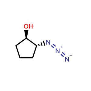 Chemical structure of (1R,2R)-2-azidocyclopentan-1-ol , CAS 110716-79-5, AChemBlock S83352