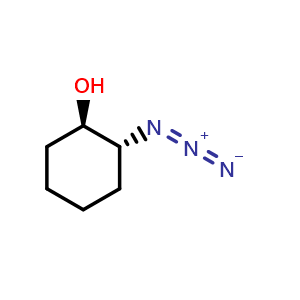 Chemical structure of (1R,2R)-2-azidocyclohexan-1-ol , CAS 110716-78-4, AChemBlock S83353