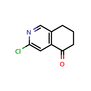 Chemical structure of 3-chloro-5,6,7,8-tetrahydroisoquinolin-5-one , CAS 1105662-39-2, AChemBlock S83361
