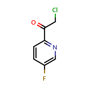 Chemical structure of 2-chloro-1-(5-fluoropyridin-2-yl)ethan-1-one , CAS 1104606-44-1, AChemBlock S83372