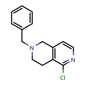 Chemical structure of 2-benzyl-5-chloro-3,4-dihydro-1H-2,6-naphthyridine , CAS 1104027-46-4, AChemBlock S83375