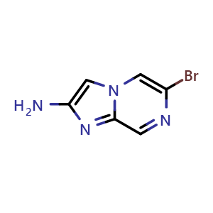 Chemical structure of 6-bromoimidazo[1,2-a]pyrazin-2-amine , CAS 1103861-38-6, AChemBlock S83378