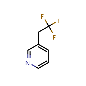 Chemical structure of 3-(2,2,2-trifluoroethyl)pyridine , CAS 1099598-09-0, AChemBlock S83392
