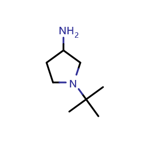 Chemical structure of 1-tert-butylpyrrolidin-3-amine , CAS 1096325-48-2, AChemBlock S83401