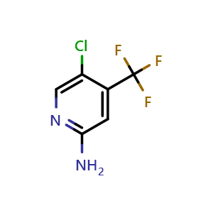Chemical structure of 5-chloro-4-(trifluoromethyl)pyridin-2-amine , CAS 1095823-39-4, AChemBlock S83407