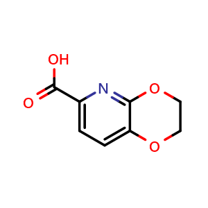 Chemical structure of 2H,3H-[1,4]dioxino[2,3-b]pyridine-6-carboxylic acid , CAS 1095276-23-5, AChemBlock S83410