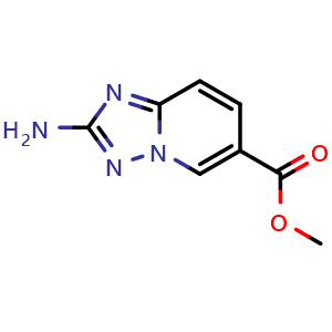 Chemical structure of methyl 2-amino-[1,2,4]triazolo[1,5-a]pyridine-6-carboxylate , CAS 1094107-41-1, AChemBlock S83431