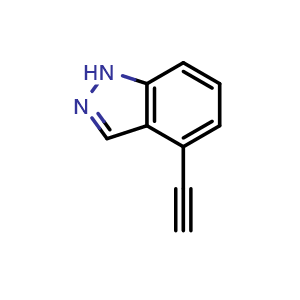 Chemical structure of 4-ethynyl-1H-indazole , CAS 1093847-83-6, AChemBlock S83432
