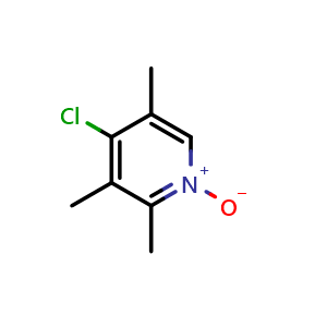 Chemical structure of 4-chloro-2,3,5-trimethylpyridine 1-oxide , CAS 109371-20-2, AChemBlock S83435