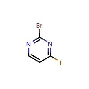 Chemical structure of 2-bromo-4-fluoropyrimidine , CAS 1093407-50-1, AChemBlock S83436