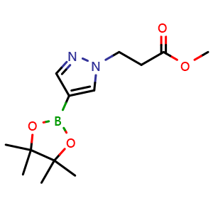Chemical structure of methyl 4-(4,4,5,5-tetramethyl-1,3,2-dioxaborolan-2-yl)-1H-pyrazole-1-propanonate , CAS 1093307-33-5, AChemBlock S83438