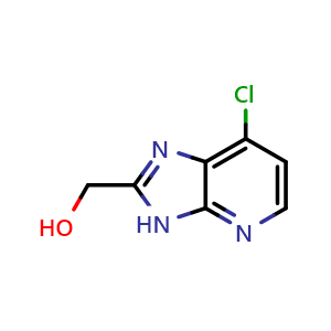 Chemical structure of (7-chloro-3H-imidazo[4,5-b]pyridin-2-yl)methanol , CAS 1092350-63-4, AChemBlock S83455