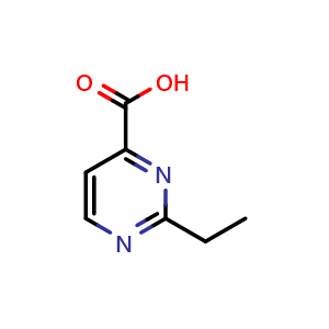 Chemical structure of 2-ethylpyrimidine-4-carboxylic acid , CAS 1092299-41-6, AChemBlock S83459