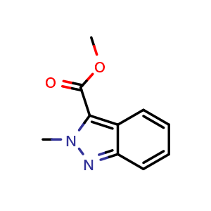 Chemical structure of methyl 2-methyl-2H-indazole-3-carboxylate , CAS 109216-61-7, AChemBlock S83468