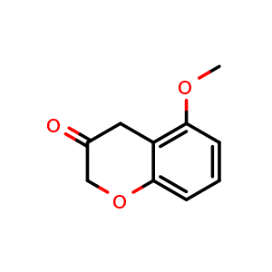 Chemical structure of 5-methoxy-3,4-dihydro-2H-1-benzopyran-3-one , CAS 109140-20-7, AChemBlock S83473