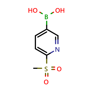 Chemical structure of (6-methanesulfonylpyridin-3-yl)boronic acid , CAS 1088496-41-6, AChemBlock S83479