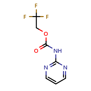 Chemical structure of 2,2,2-trifluoroethyl N-(pyrimidin-2-yl)carbamate , CAS 1087788-55-3, AChemBlock S83481