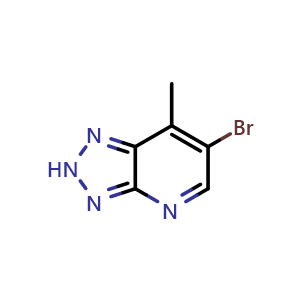 Chemical structure of 6-bromo-7-methyl-2H-[1,2,3]triazolo[4,5-b]pyridine , CAS 1086838-38-1, AChemBlock S83486