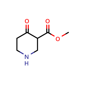 Chemical structure of Methyl 4-oxopiperidine-3-carboxylate , CAS 108554-34-3, AChemBlock S83497