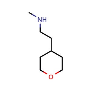 Chemical structure of methyl[2-(oxan-4-yl)ethyl]amine , CAS 1083216-46-9, AChemBlock S83509