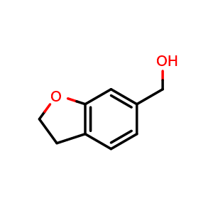 Chemical structure of (2,3-dihydro-1-benzofuran-6-yl)methanol , CAS 1083168-69-7, AChemBlock S83514