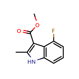 Chemical structure of methyl 4-fluoro-2-methyl-1H-indole-3-carboxylate , CAS 1082470-27-6, AChemBlock S83523