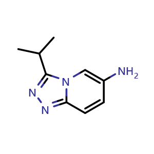 Chemical structure of 3-(propan-2-yl)-[1,2,4]triazolo[4,3-a]pyridin-6-amine , CAS 1082428-28-1, AChemBlock S83524
