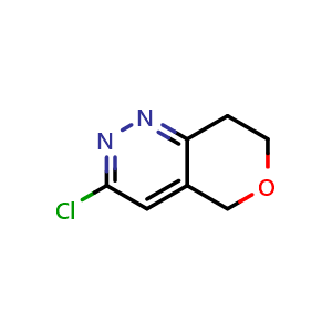 Chemical structure of 3-chloro-5H,7H,8H-pyrano[4,3-c]pyridazine , CAS 1075260-61-5, AChemBlock S83553