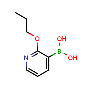 Chemical structure of (2-propoxypyridin-3-yl)boronic acid , CAS 1073371-87-5, AChemBlock S83566