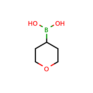 Chemical structure of (oxan-4-yl)boronic acid , CAS 1072952-46-5, AChemBlock S83581