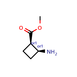 Chemical structure of methyl cis-2-aminocyclobutane-1-carboxylate , CAS 1071654-83-5, AChemBlock S83597