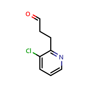 Chemical structure of 3-(3-Chloropyridin-2-yl)propanal , CAS 1062054-75-4, AChemBlock S83627