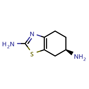 Chemical structure of (6R)-4,5,6,7-tetrahydro-1,3-benzothiazole-2,6-diamine , CAS 106092-11-9, AChemBlock S83632