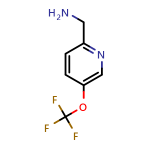 Chemical structure of [5-(trifluoromethoxy)pyridin-2-yl]methanamine , CAS 1060814-96-1, AChemBlock S83638