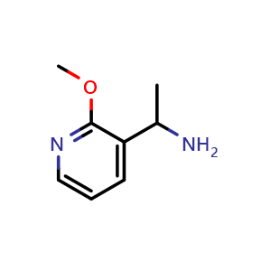 Chemical structure of 1-(2-methoxy-3-pyridyl)ethanamine , CAS 1060807-25-1, AChemBlock S83643