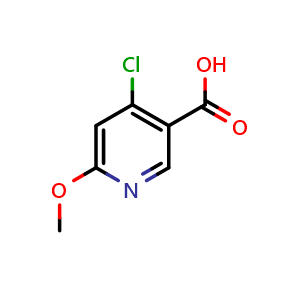 Chemical structure of 4-chloro-6-methoxypyridine-3-carboxylic acid , CAS 1060806-60-1, AChemBlock S83644