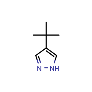 Chemical structure of 4-tert-butyl-1H-pyrazole , CAS 105285-21-0, AChemBlock S83680