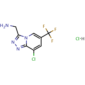 Chemical structure of 1-[8-chloro-6-(trifluoromethyl)-[1,2,4]triazolo[4,3-a]pyridin-3-yl]methanamine hydrochloride , CAS 1052547-28-0, AChemBlock S83684