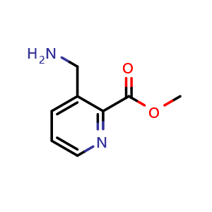 Chemical structure of methyl 3-(aminomethyl)pyridine-2-carboxylate , CAS 1050750-49-6, AChemBlock S83700