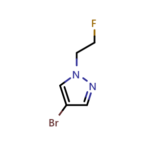 Chemical structure of 4-bromo-1-(2-fluoroethyl)-1H-pyrazole , CAS 1049730-35-9, AChemBlock S83706