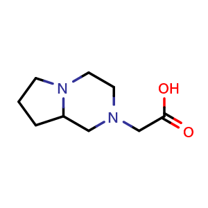 Chemical structure of 2-{octahydropyrrolo[1,2-a]pyrazin-2-yl}acetic acid , CAS 1048920-83-7, AChemBlock S83715
