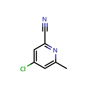 Chemical structure of 4-chloro-6-methylpyridine-2-carbonitrile , CAS 104711-65-1, AChemBlock S83724