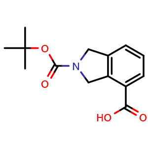 Chemical structure of 2-[(tert-butoxy)carbonyl]-2,3-dihydro-1H-isoindole-4-carboxylic acid , CAS 1044764-69-3, AChemBlock S83732