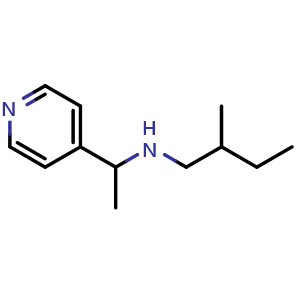 Chemical structure of (2-methylbutyl)[1-(pyridin-4-yl)ethyl]amine , CAS 1042528-92-6, AChemBlock S83768