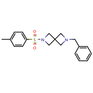 Chemical structure of 2-benzyl-6-(4-methylbenzenesulfonyl)-2,6-diazaspiro[3.3]heptane , CAS 1041026-64-5, AChemBlock S83778