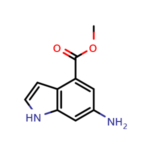 Chemical structure of methyl 6-amino-1H-indole-4-carboxylate , CAS 103956-00-9, AChemBlock S83792