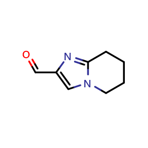 Chemical structure of 5H,6H,7H,8H-imidazo[1,2-a]pyridine-2-carbaldehyde , CAS 1038827-93-8, AChemBlock S83796