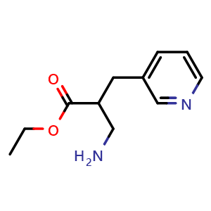 Chemical structure of ethyl 3-amino-2-[(pyridin-3-yl)methyl]propanoate , CAS 1038361-17-9, AChemBlock S83800